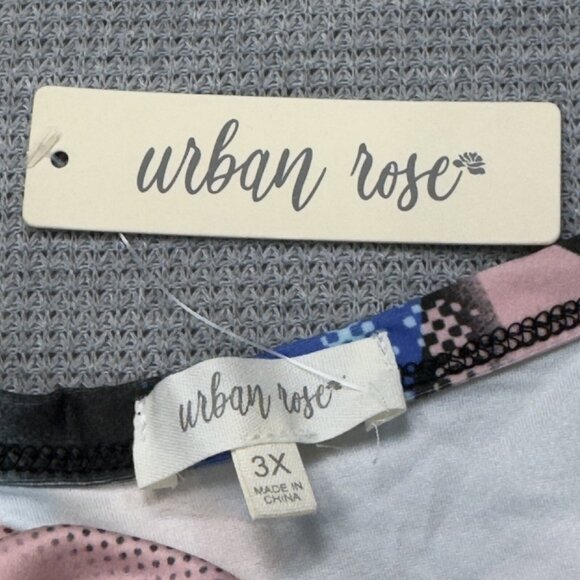 Urban Rose Womens Multicolor Graphic Print Bodysuit Short Sleeve Size 3X NWT - Picture 5 of 11